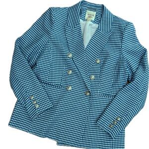 Autres Filles Women’s Blue Gingham Double-Breasted Blazer, Size L